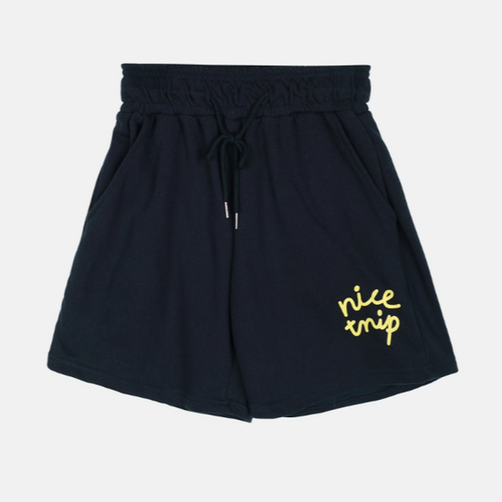 PRINTED CHILL SWEAT SHORTS NAVY