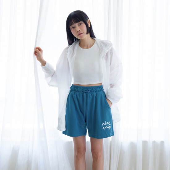 PRINTED CHILL SWEAT SHORTS BLUE