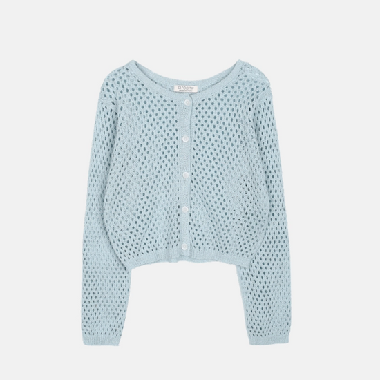 SKASHI BUTTON CARDIGAN LIGHT BLUE