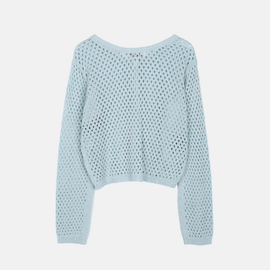 SKASHI BUTTON CARDIGAN LIGHT BLUE