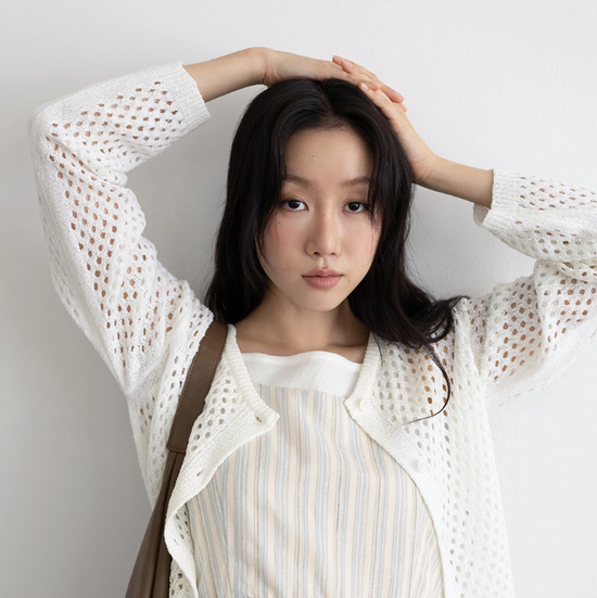 SKASHI BUTTON CARDIGAN IVORY