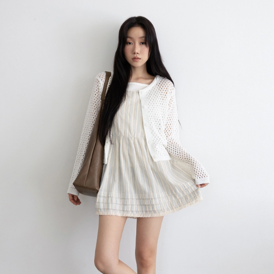 SKASHI BUTTON CARDIGAN IVORY