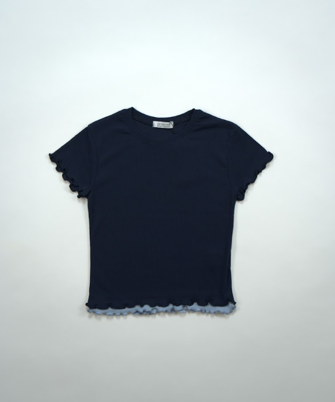 BUY 3.3 FIELD TRIP T-Shirt DOUBLE FRILL HALF SLEEVE T-SHIRT NAVY