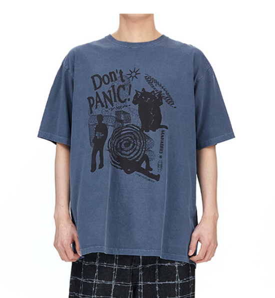 DONT PANIC PIGMENT TEE NAVY