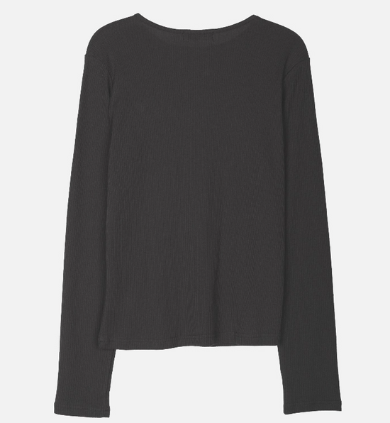 ROUND RIB T-SHIRT CHARCOAL