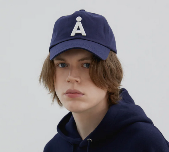 NEW ALAND EMBOSSING A LOGO BASEBALL CAP NAVY