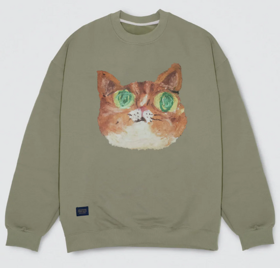 A CAT SWEATSHIRT KHAKI