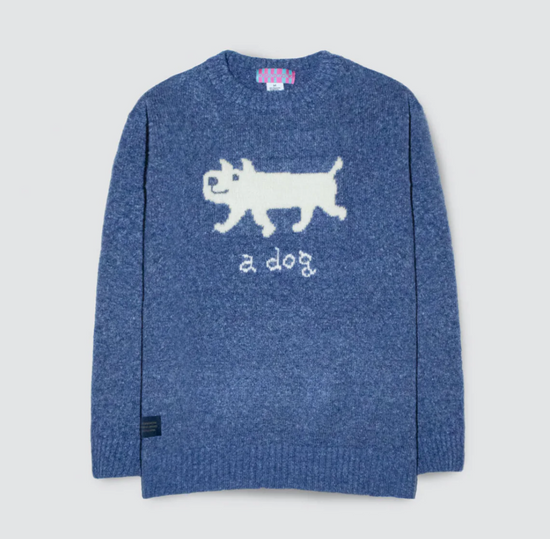 A DOG KNIT SWEATER BLUE