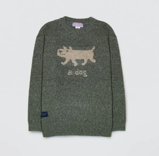 A DOG KNIT SWEATER KHAKI