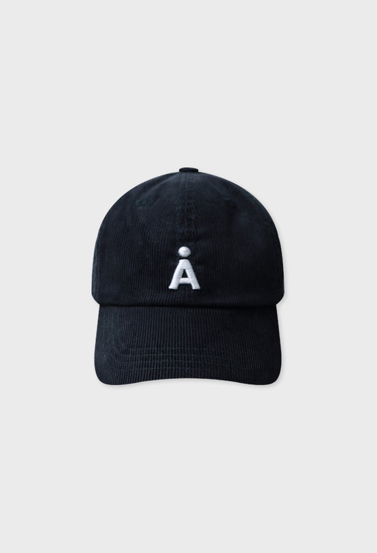 ALAND A LOGO CORDUROY BASEBALL CAP NAVY