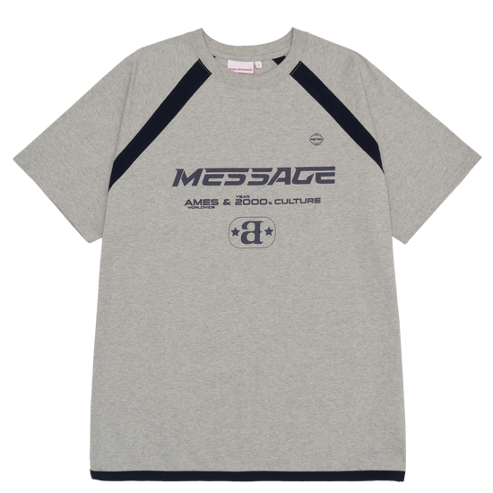 MESSAGE LOGO RAGLAN TEE GREY