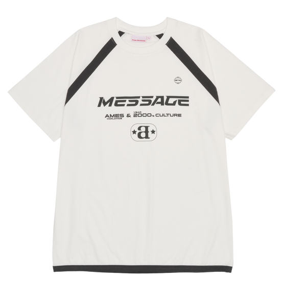 MESSAGE LOGO RAGLAN TEE WHITE