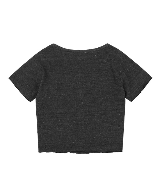 BUST SHIRRING CROP TEE BLACK