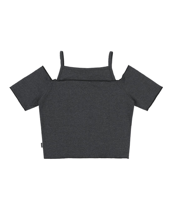 CUT-OUT OFF SHOULDER CHARCOAL