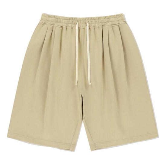 COTTON PINTUCK SHORTS BEIGE