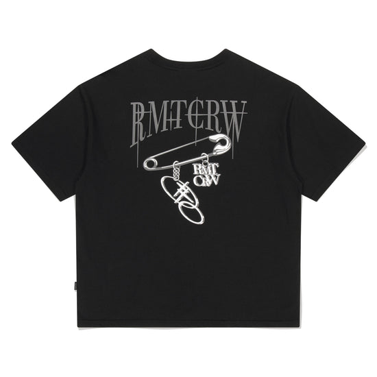 SILVER CLIP PENDANT TEE SHIRT BLACK