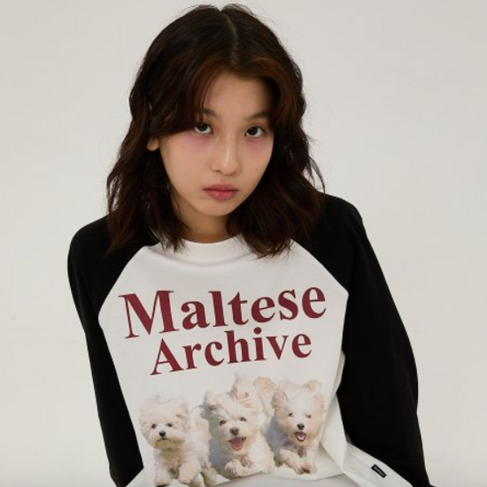 MALTESE ARCHIVE RAGLAN LONG SLEEVE TSHIRTS IVORY