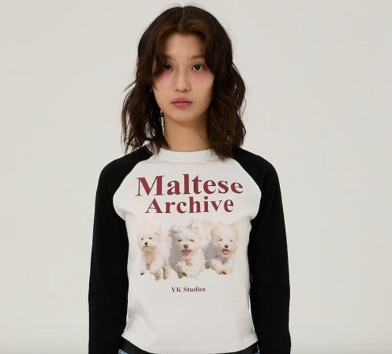 MALTESE ARCHIVE RAGLAN LONG SLEEVE TSHIRTS IVORY