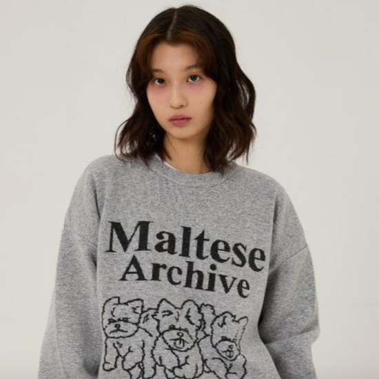 MALTESE ARCHIVE LINE GRAPHICS KNIT GREY