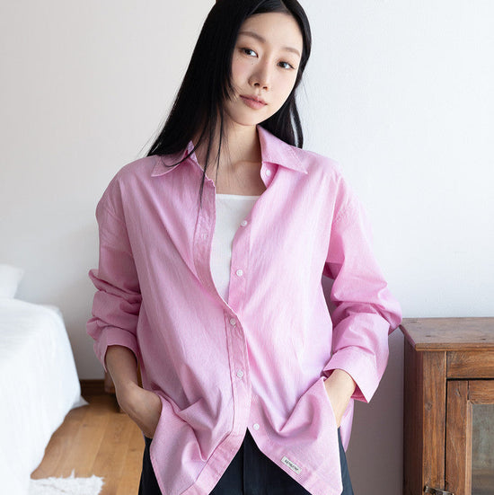 CLEAN STRIPE COLLAR SHIRT PINK