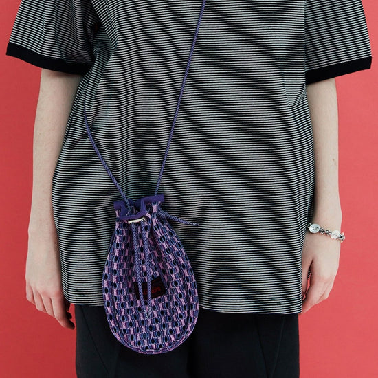 MESH KNIT STRING BAG PURPLE