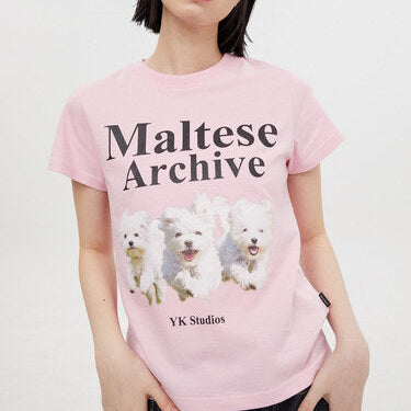 MALTESE ARCHIVE HALF SLEEVE TSHIRTS LIGHT PINK