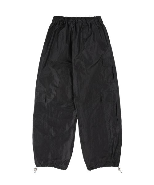 FLAT NYLON CARGO PANTS BLACK