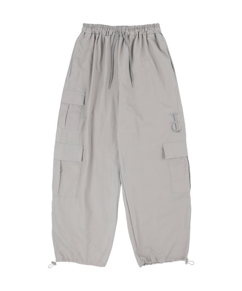 FLAT NYLON CARGO PANTS GREY