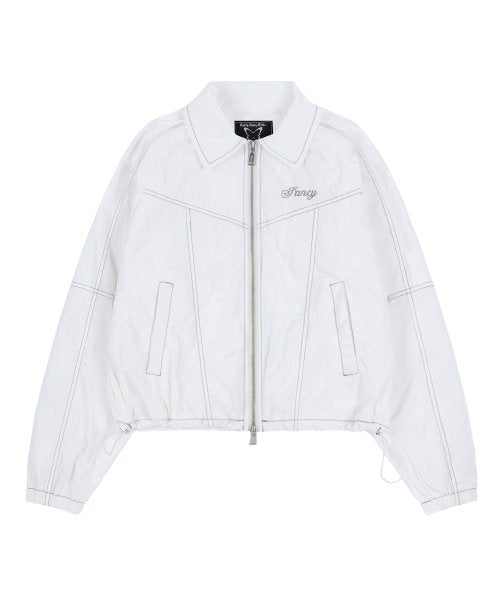 GLOSSY STITCH JACKET WHITE