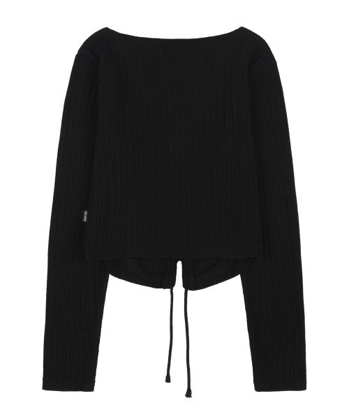 HITCH EYELET CARDIGAN BLACK