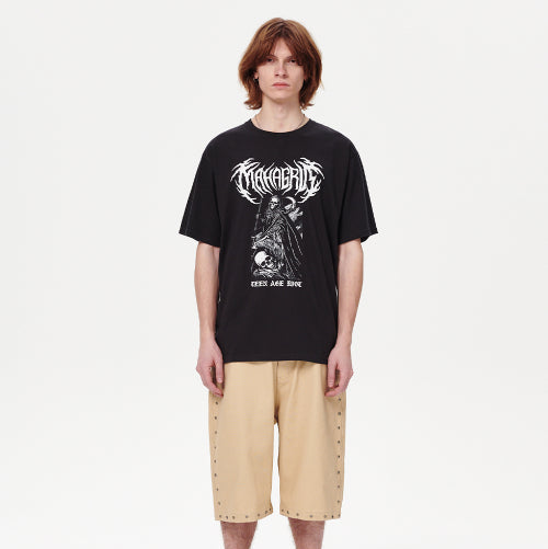 SKELETON GOTH LOGO TEE BLACK
