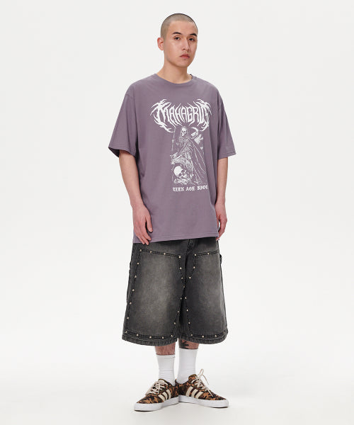 SKELETON GOTH LOGO TEE PURPLE