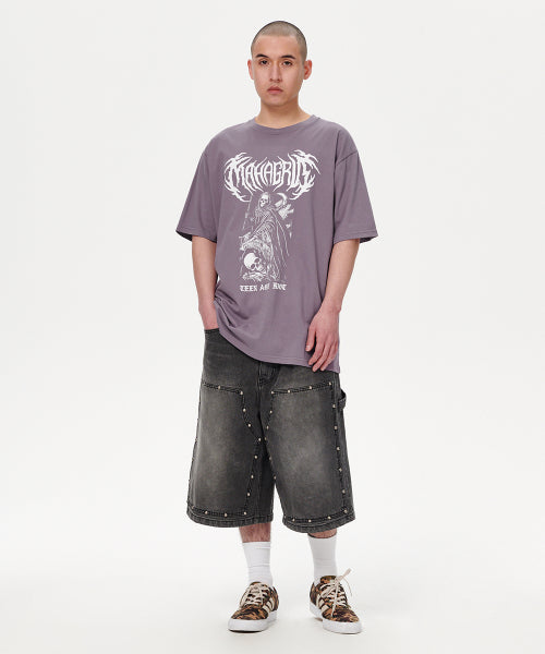 SKELETON GOTH LOGO TEE PURPLE