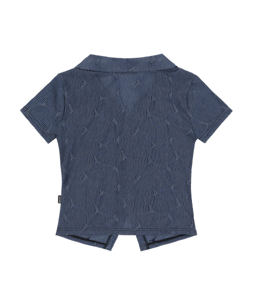 TILDA WAVE CROP SHIRTS BLUE