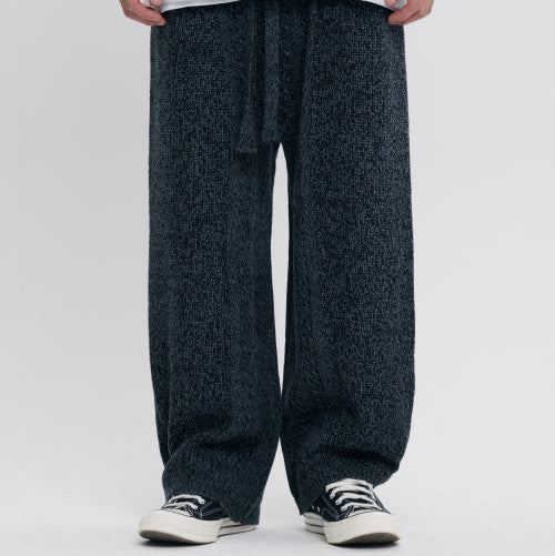WIDE KNIT PANTS CHARCOAL