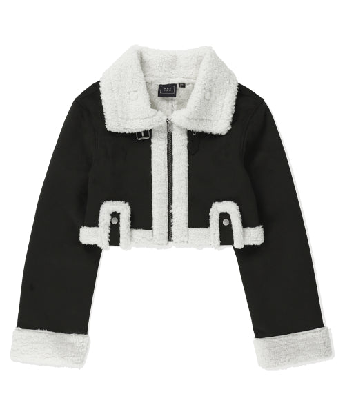 CROP MOUTON JACKET BLACK