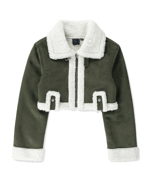 CROP MOUTON JACKET KHAKI