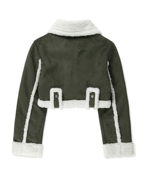 CROP MOUTON JACKET KHAKI