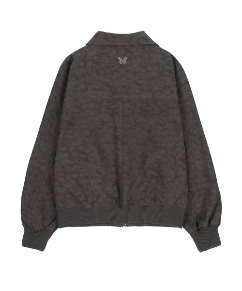 HIDE STITCH LEATHER JACKET GREY