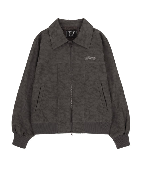 HIDE STITCH LEATHER JACKET GREY