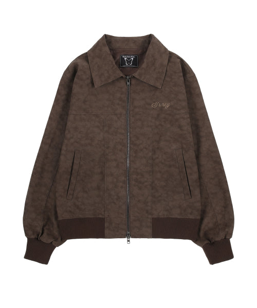 HIDE STITCH LEATHER JACKET BROWN