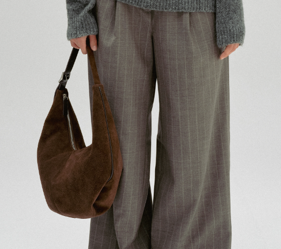 MOSSY HOBO BAG SUEDE BROWN