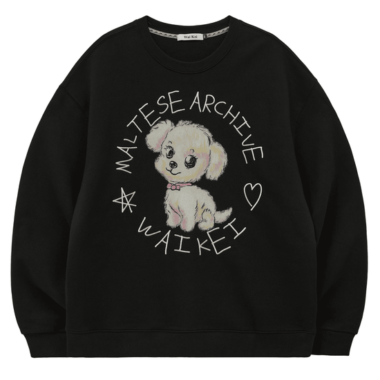 DRAWING MALTESE SWEATSHIRT BLACK