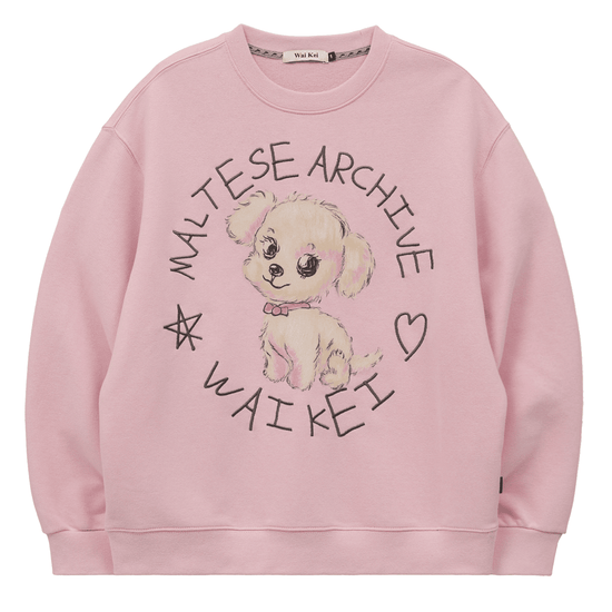 DRAWING MALTESE SWEATSHIRT PINK