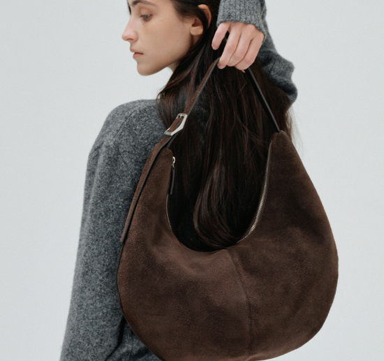 MOSSY HOBO BAG SUEDE BROWN