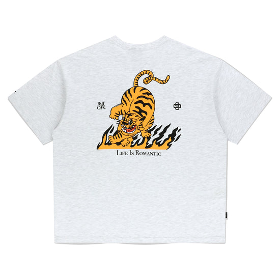 BLAZE REEL TIGER TEE SHIRT LIGHT GREY