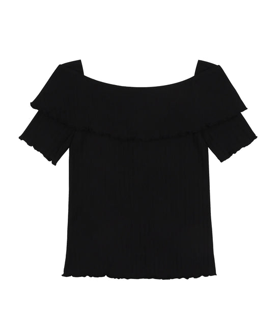 HEIDI KNITTED OFF-SHOULDER BLACK