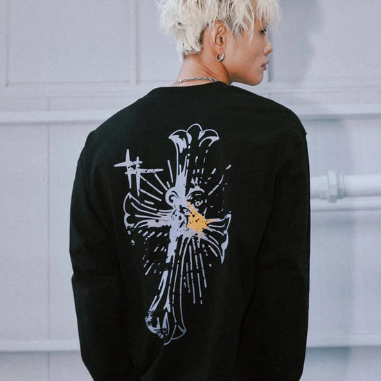 NEO GOTHIC CROSS LONG SLEEVE BLACK