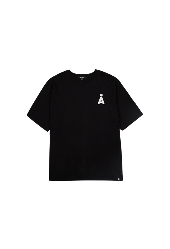 ALAND A APPLE GRAPHIC HALF SLEEVE BLACK