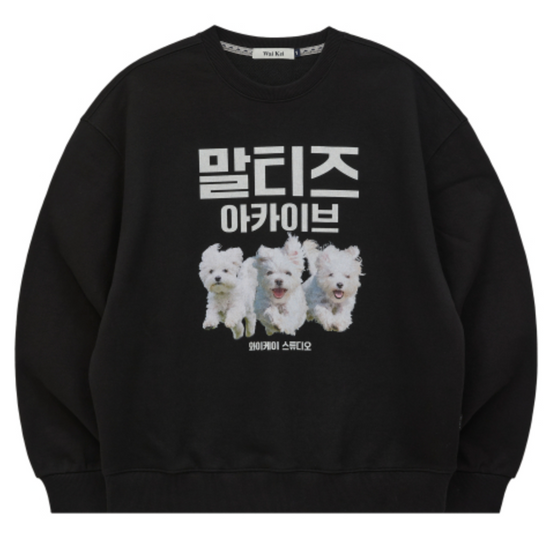HANGUL DAY MALTESE ARCHIVE SWEATSHIRT BLACK